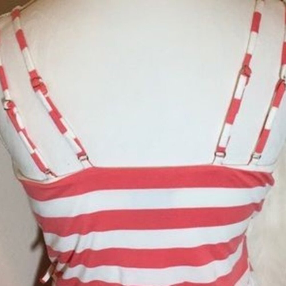 VINCE CAMUTO Peach & White Faux-Wrap Hi-Low V-Neck Dress  NWT $118.00 - Picture 4 of 5